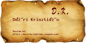 Dóri Krisztián névjegykártya